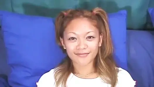 Sexy Asian pussy fucking dildo playing in a college uniform