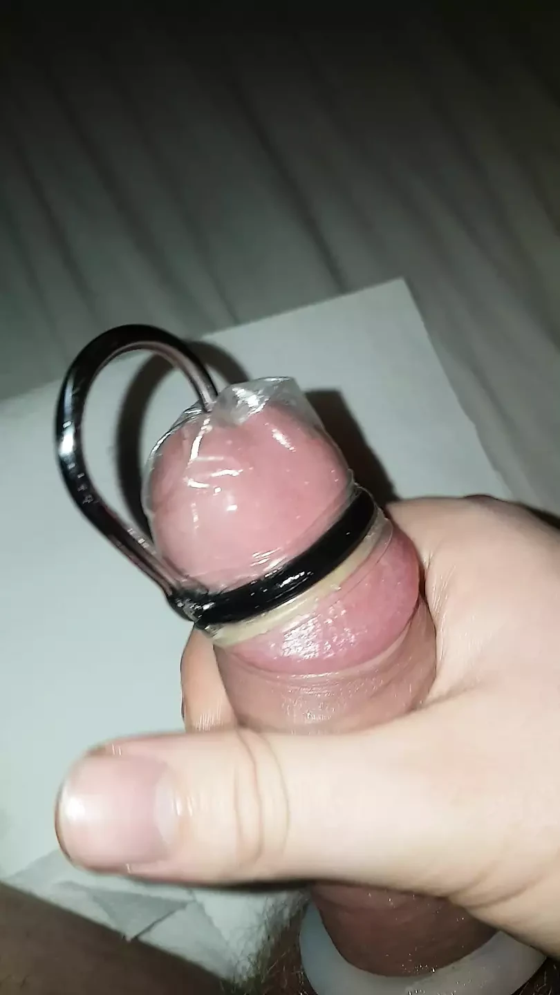 Üretra içinde prezervatif ile 8mm ses, dikey video, üretral sondaj, horoz halkası