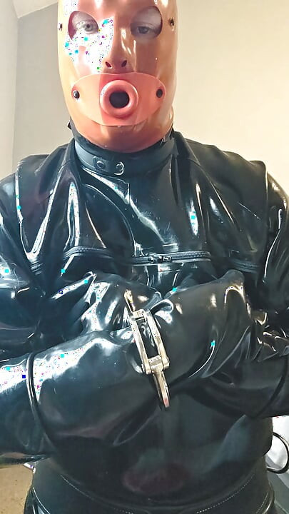 Dressing In Rubber To Swallow 6 Laods of Cum