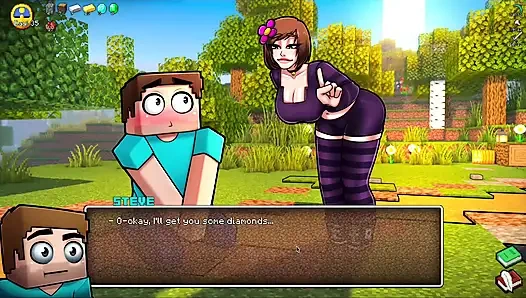 HornyCraft Minecraft Parody - Steve Gets Sloppy Handjob from Jenny for a Diamond