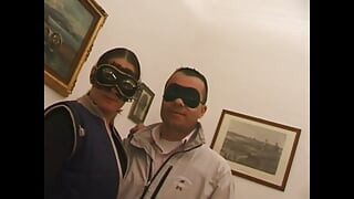 Young Busty Masked Secretary Fucked Doggy Style and Cummed on Back by Huge Amateur Cock