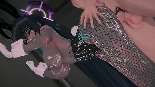 =Blue Archive= "HITUNG KEKALAHAN": Pembantu Choco Terikat & Pov Sandwich DP (4K)