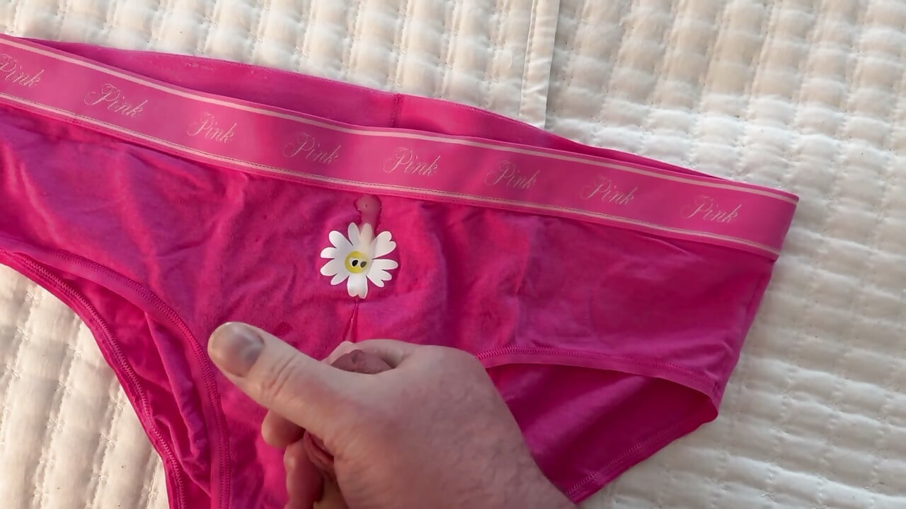 Cumming on Neighbor’s Pink Victoria’s Secret Daisy Panties