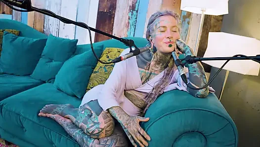 I talk about B - Bordem - ASMR podcast SFW talking goth skinny girl dreadlocks tattoo model inked girl