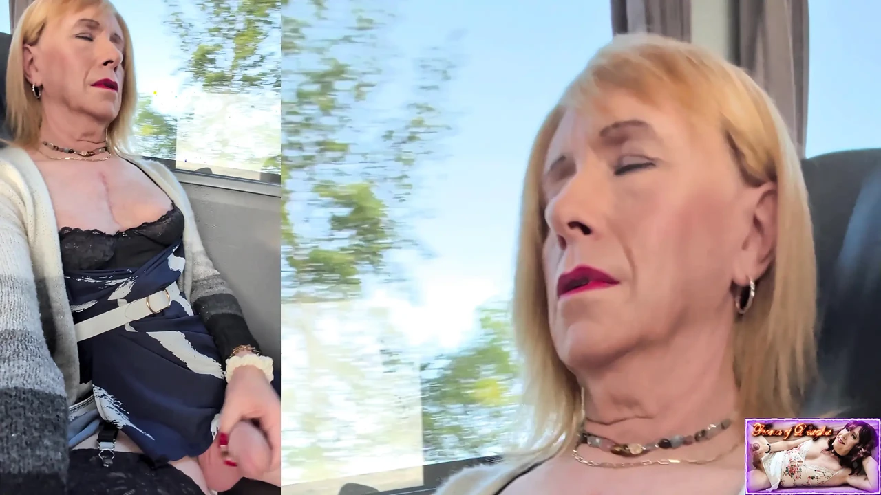 Trans Woman on a Bus Pulls Her Cock Out