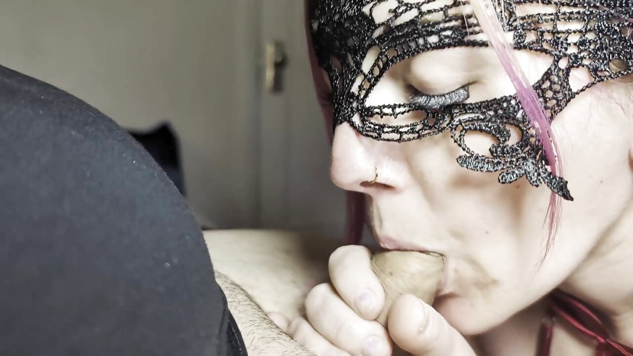 Afternoon Throat Service - Black Dress Swallows Every Drop