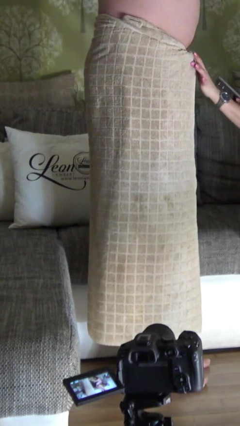 Hot and horny skinny blonde secretary takes her panties off and gets the lube to give a handjob to her big dick boss | Clip 1