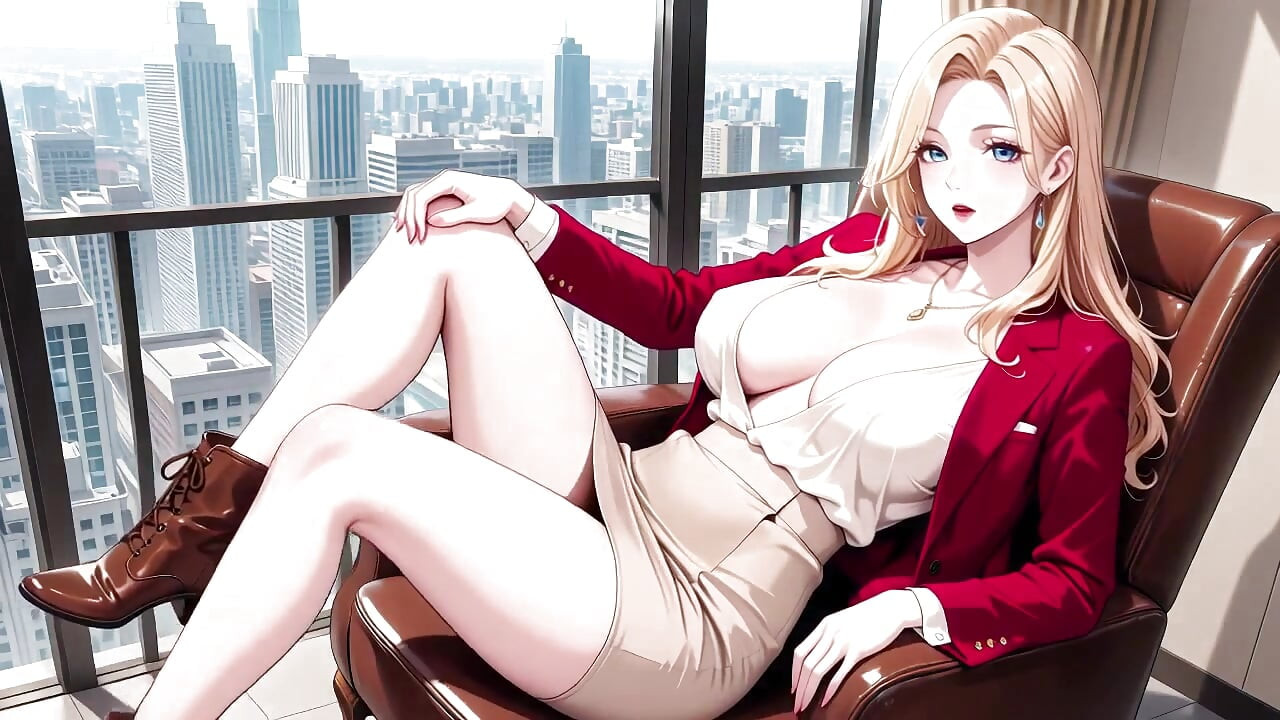 Red Suit Blonde; Süpermarket yürüyüşünden tembel orgazma kadar, bacaklarını masaya bile koyuyor mu?