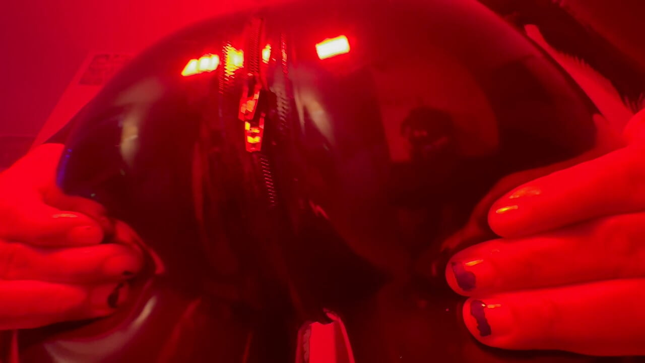 Red latex slow mow POV