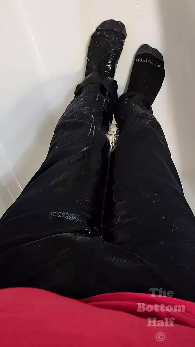 I waited too long and had a desperate accident in my black jeans!