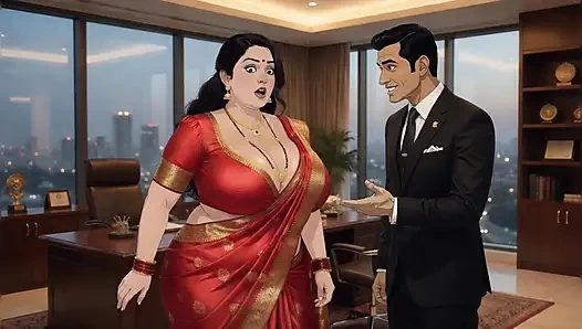 Desi indische shweta bhabhi hat sex im büro mit hindi audio-animationsvideo