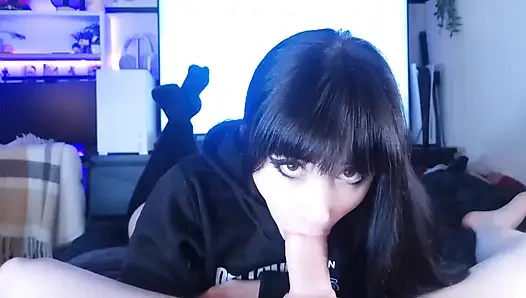 Cute little Step Sis got good at fucking, Big ass doggy and thighjob made me cum on her face