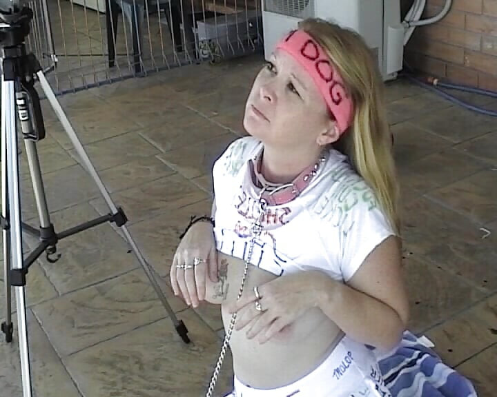 SHELLEY CUMDOG BARKS AND BEGS FOR CUM