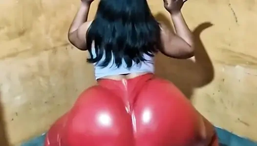 Roter leggings-hintern