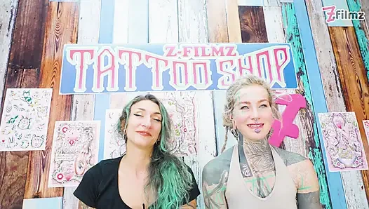 While Tattooing Her He Pounds Both Their Asses Raw & Cums on the Fresh Lines