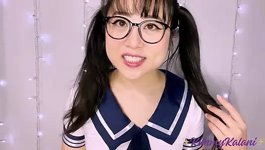 Don't Get Caught! Risky Fun with the Cute Asian Schoolgirl -ASMR HJ