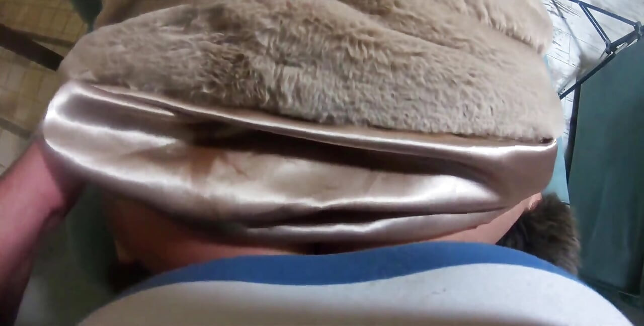 Naked in My Fur Coat, Deep Blowjob, Doggy Fuck and Cum on Satin Lining