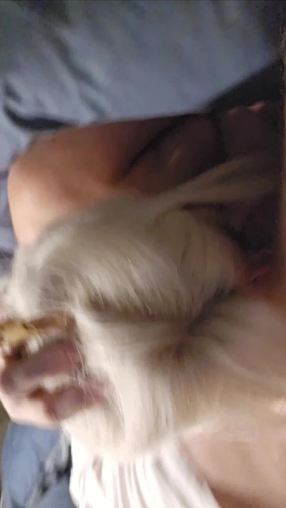 Gagging on his massive cock