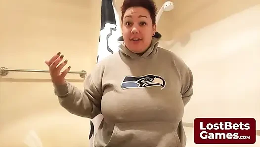 The final strip game loser, left in just her bra