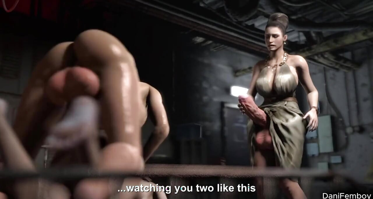 Resident Evil 2 Busty Shemale with Giant Cock Fucks Girl