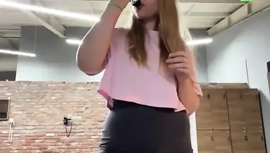 Public fucking in the gym Close up