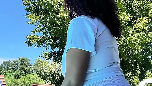 Chubby Latina Big Ass Farting by the Pool Relaxed Summer Gas Vibes