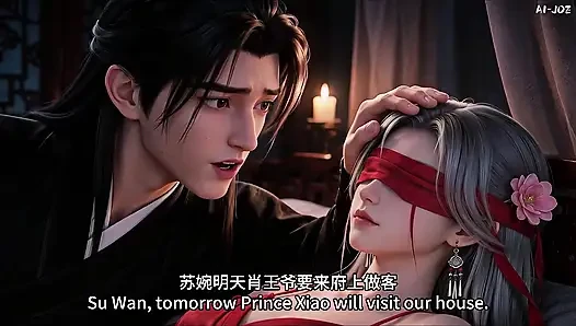 Suami nonton pria dominan ini lagi asik ngentot sama selir merahnya yang ditutup matanya dan dia bikin dia sange