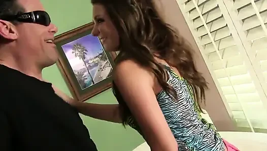 Enthusiastic teen rewards lucky guy with oozing creampie the help