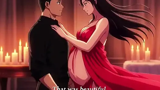 Romantic candlelight dinner that ends with husband making love to pregnant Ayesha on table
