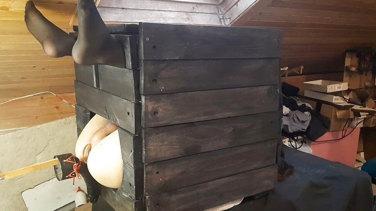 Fanget i en kasse - maskine knepper anal