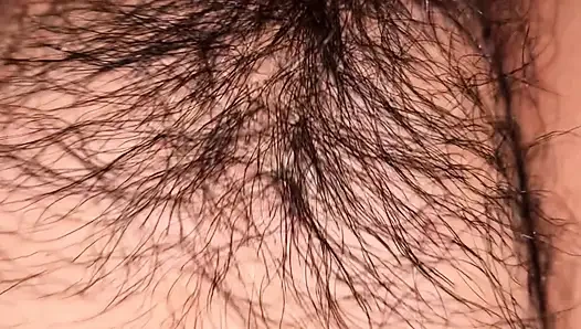 How delicious this hairy vagina eats her dick