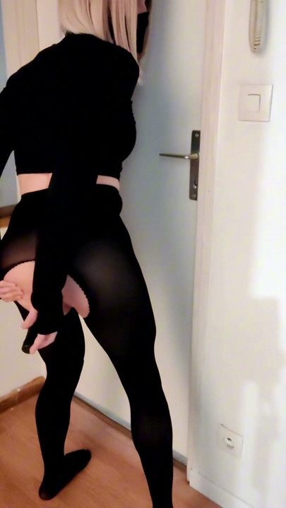 French Goth Sissy Masturbates Secretly Near Roommate’s Door and Almost Gets Caught | Clip 1
