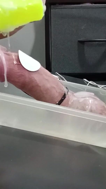 Wax and 2b estim cumshot | Clip 1