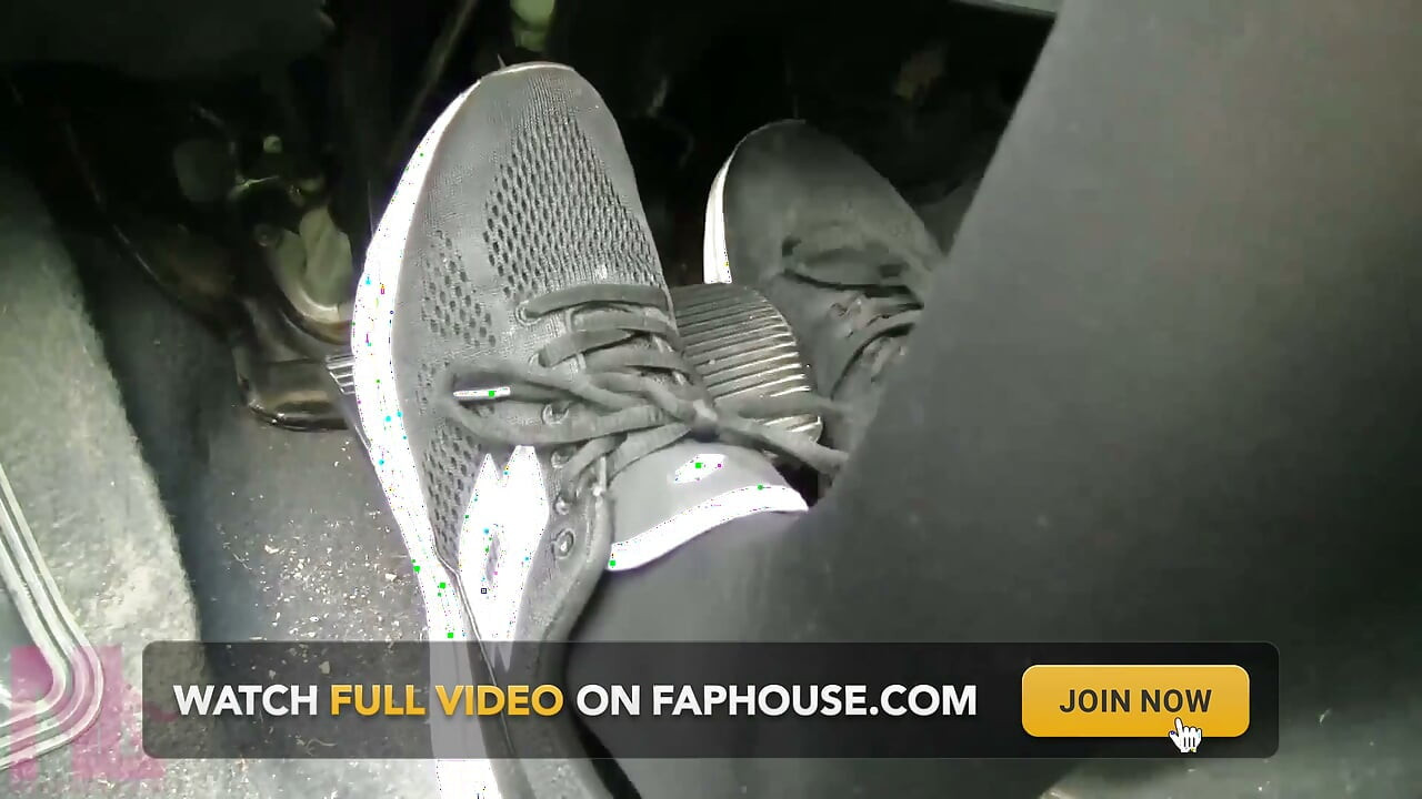 Sensual Pedal Pumping in Black Sneakers