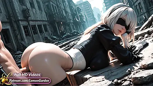 YoRHa 2B – Unable to Resist Her Lustful Thoughts. Ai generated 3d Hentai