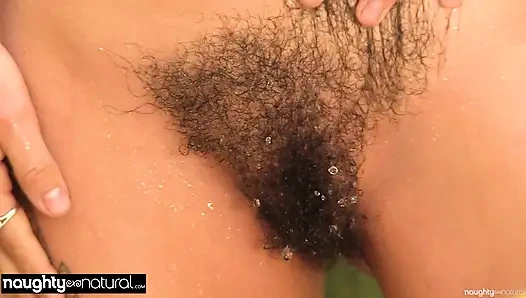 NAUGHTYNATURAL - Hairy Amateur Frankie XXX Wet Body Outdoor Solo Tease
