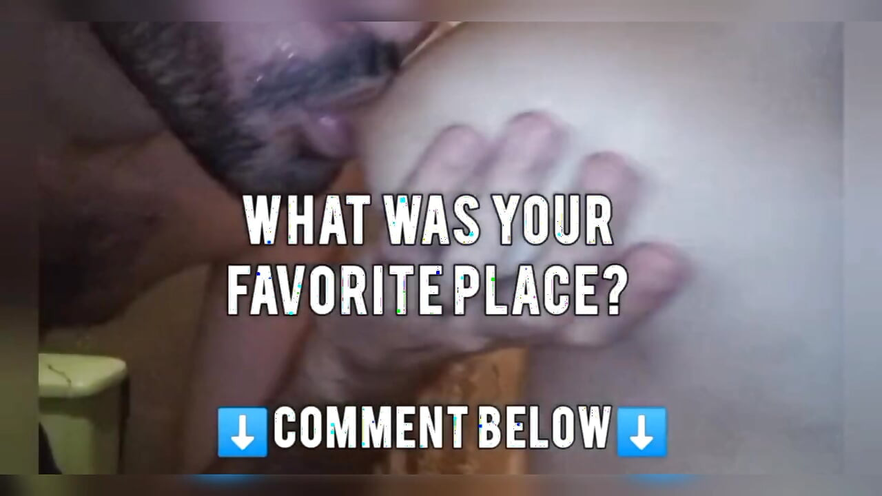 My husband is addicted to sucking my big natural tits, that's why he always eats my nipples anywhere