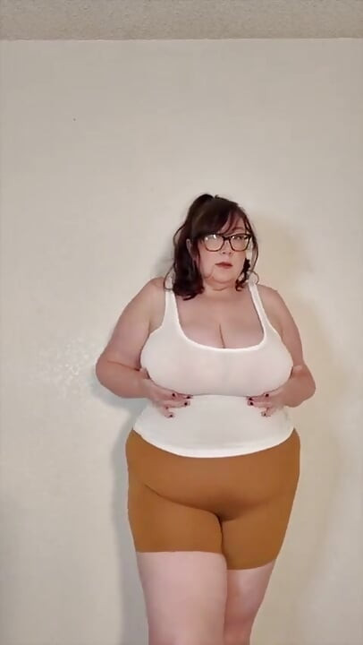 Big BBW Tits in Sheer White Tank Top