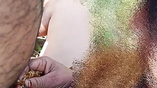 In the outdoor wheat field, she became a mare sucking a cock and fucking her pussy, in front of her father-in-law, daughter-in-law's ass was beaten in the open forest.