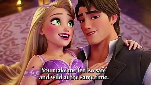 Rapunzel ve flynn binici fener kulesi tutkusu - romantik 3 boyutlu anime