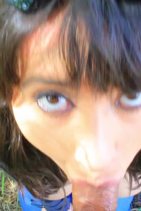 Goth Teen Sucking Cock at Park