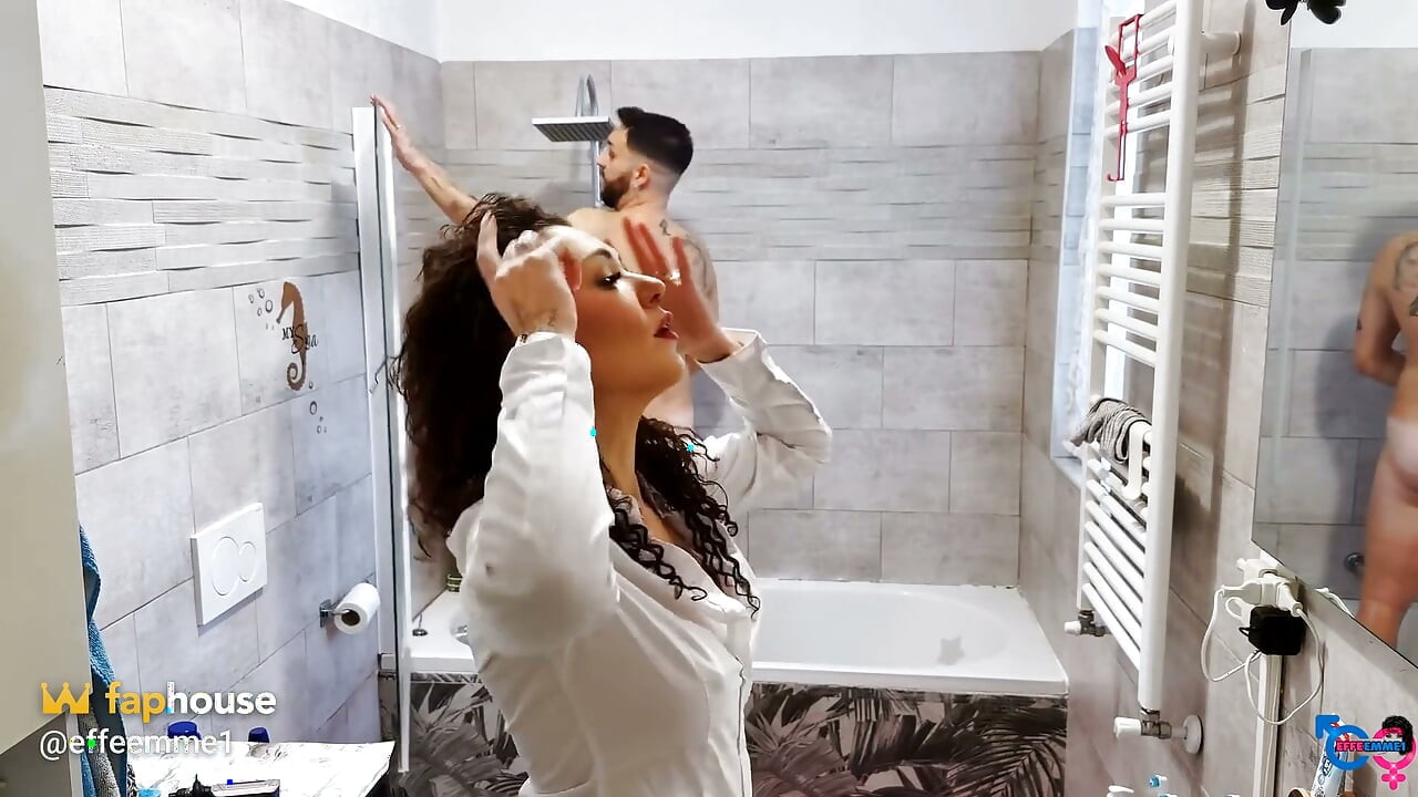 The Wife with Jeans and a Shirt Enters the Tub Dressed to Suck Cock!