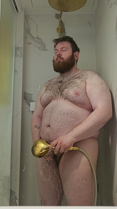 Chub showering in Poland