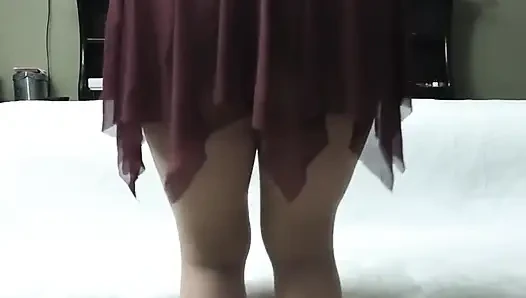 Burgundy Babydoll Tease