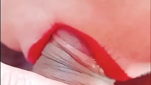 Sabrinahole take in mouth and swallow all cum