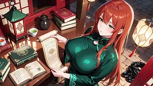 Рыжие волосы и некрасивая Qipao! Ленивое соблазнение в Восточном дворе