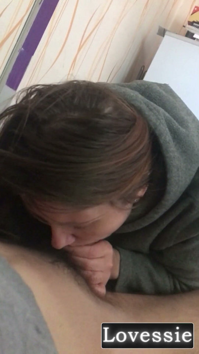 Russian homemade amateur blowjob in the kitchen with a beautiful MILF - Lovessie | Clip 1
