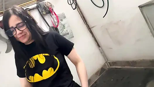 My neighbor goes upstairs to help me with the work