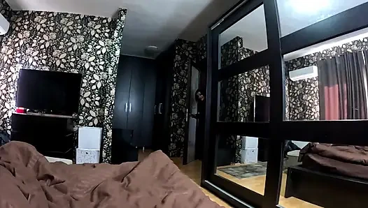 Blaue leder cameltoe & unterjacke fetisch schlampig oral, Spuckspiele und sperma auf kleidung