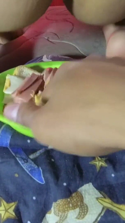 My anal slave eats a delicious sandwich prepared in her ass hole | Clip 2